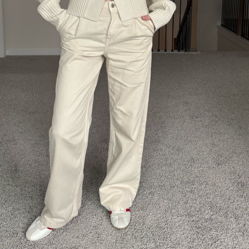 Mango Light Tan Trousers Jeans size 6